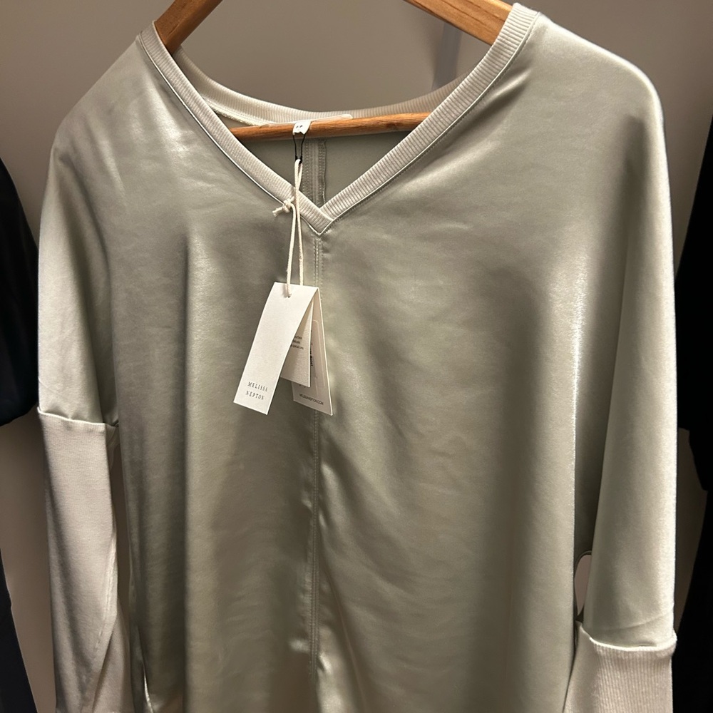V-Neck Women's Top in Light Gray